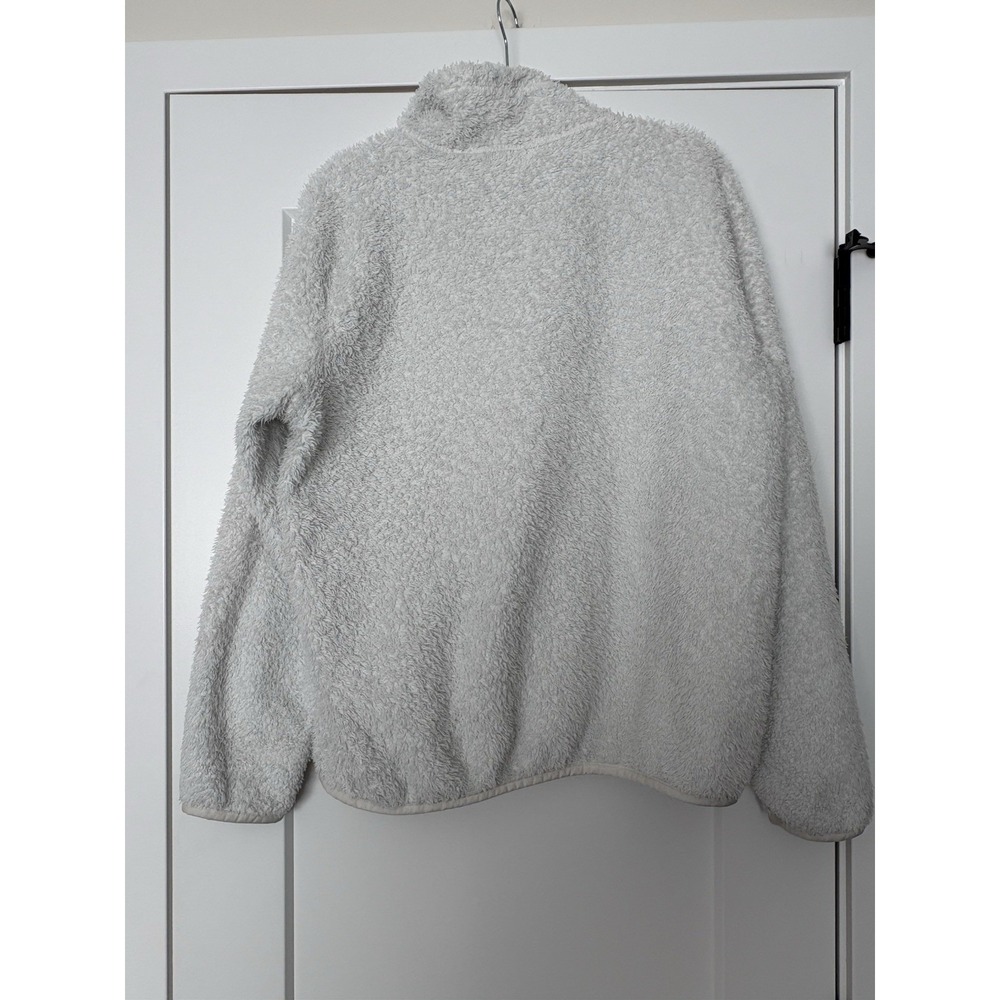 Patagonia Women's White Fleece Zip Jacket Mid-Length Long Sleeve Outdoor Size L - Picture 3 of 6